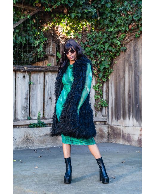 Jennafer Grace Black Genghis Faux Fur Vest
