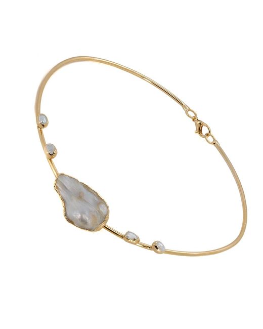 Ebru Jewelry Metallic Majestic Pearl & Choker Necklace