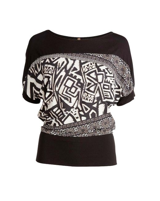 Conquista Black Short Sleeve Top