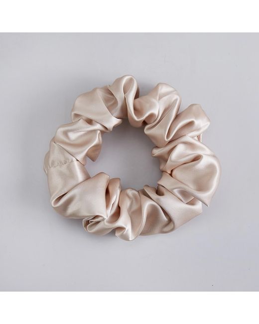 Soft Strokes Silk Multicolor Neutrals Set Of Four Pure Mulberry Silk Scrunchies