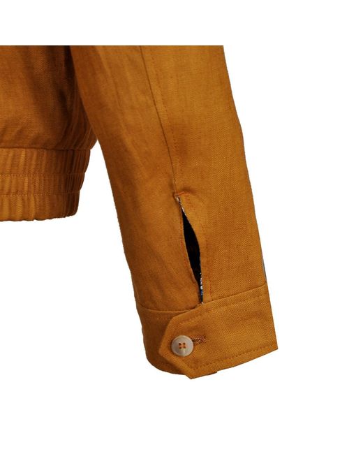 DAVID WEJ Brown Hugo Linen Aviator Jacket for men