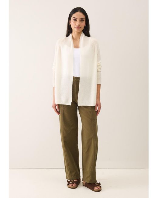Loop Cashmere White Relaxed Edge To Edge Cardigan