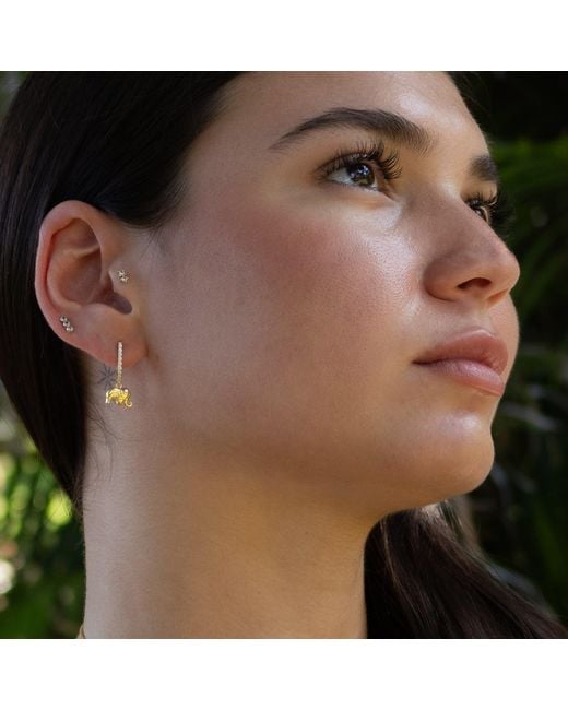 Ebru Jewelry Metallic Dainty Lucky Elephant Earrings