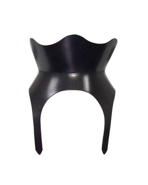Haute Cuir Black Medusa Leather Corset Belt