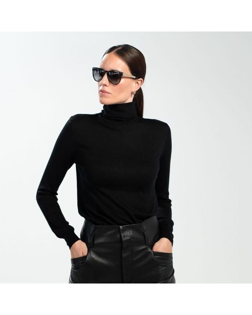 Bel Cashmere Black Annie Silk And Cashmere Sweater
