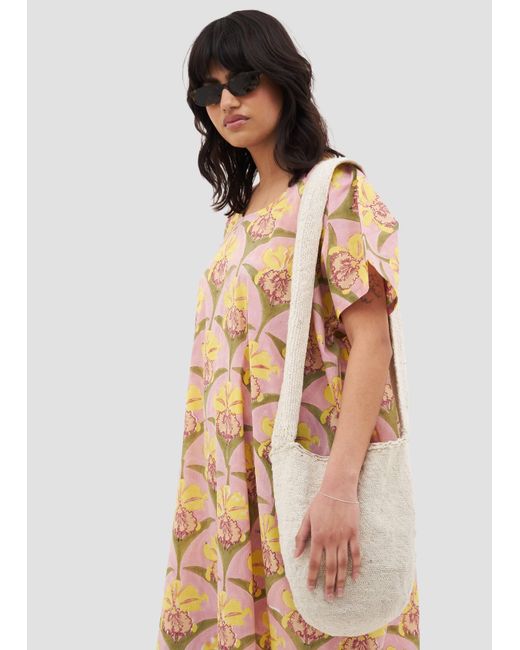 Manuela Cabrales Metallic Trianae Block Print Kaftan