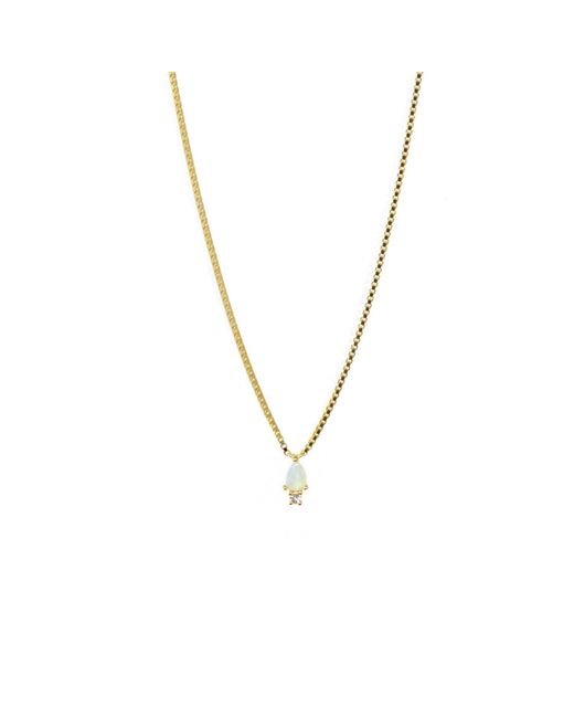 NASI SILVER Metallic Pear Atarah Necklace- Opal & Topaz