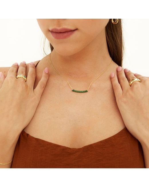 Spero London Metallic Sterling Concave Bar Necklace