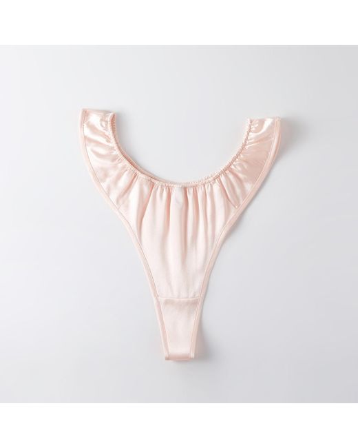 Soft Strokes Silk Pink Set Of Two Pure Mulberry Silk T-String Panties
