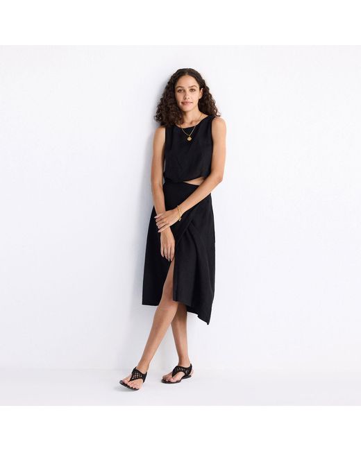 REISTOR Blue Overlap Midi Skirt