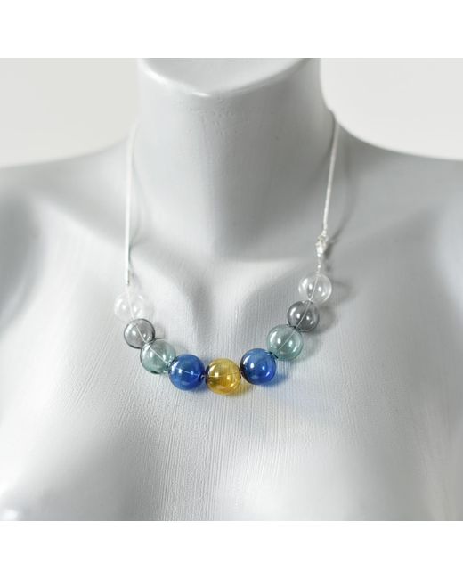 Laura Daili Blue Northern Lights Bubble Necklace