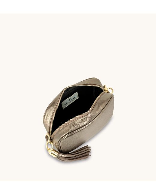 Apatchy London Natural The Tassel Bronze Leather Crossbody Bag