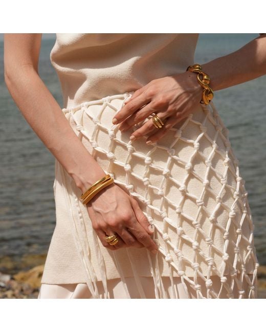 LINYA JEWELLERY Metallic Grel Thick Asymmetric Shiny Bracelet