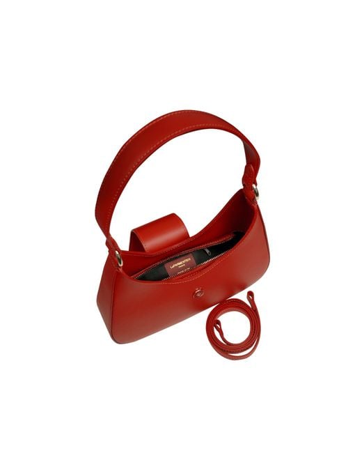 Le Parmentier Red Obolo Leather Shoulder Bag