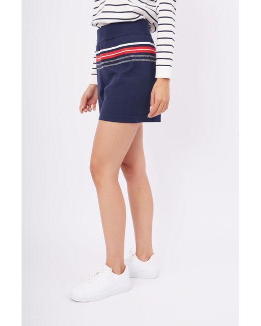 Peraluna Blue Sofia Organic Cotton Knit Shorts