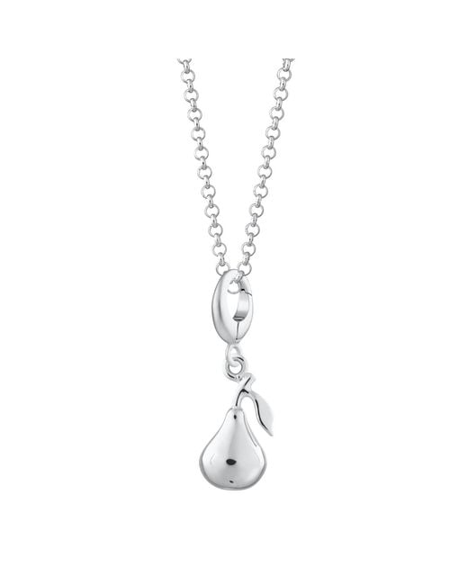 Lily Charmed Metallic Sterling Pear Charm Necklace