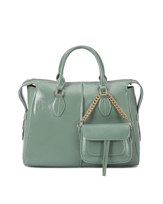 Mkf Collection - J'omor Green Yareli Tote Bag With Mini Bag- 2-Piece Set