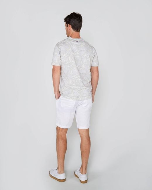 Lords of Harlech Gray Neutrals Maze Paisley Romance V-Neck Tee for men