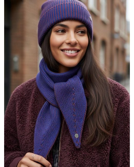 Nooki Design Blue Madria Rib Knit Scarf
