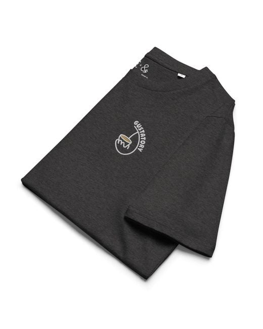 Anchor and Crew Black Heather Gustatory Coffee Alchemist Organic Cotton Embroidered T-Shirt for men