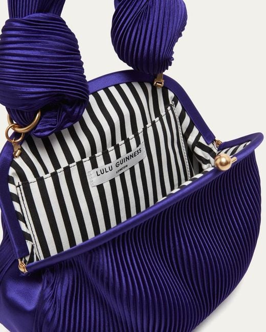 Lulu Guinness Purple Satin Plisse Lois Bag
