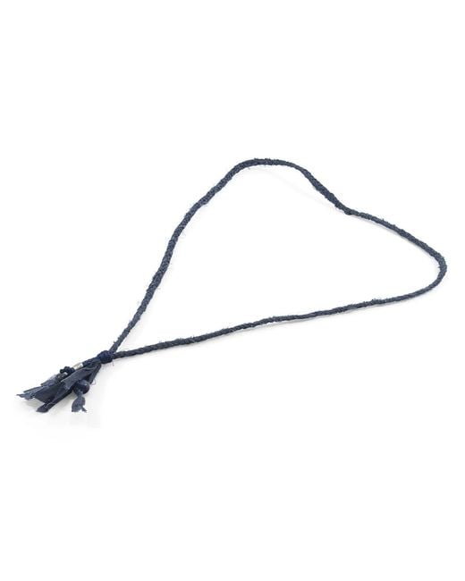 Anchor and Crew Blue Sodalite Marcus, Stone & Braided Cotton Voile Skinny Necklace X Wrap Bracelet for men