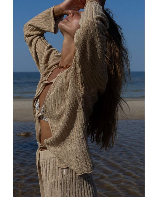 SALANIDA Natural Neutrals Sole 100% Linen Cardigan Sand