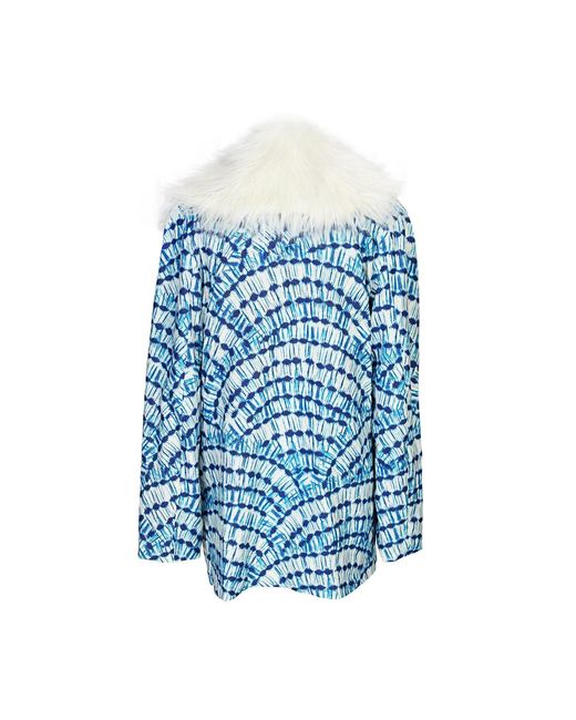 Jennafer Grace Blue Water Signs Jacket With Removable Faux Fur Collar