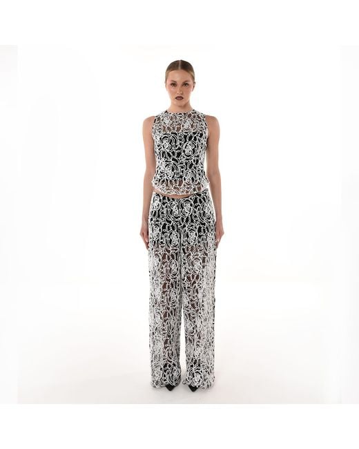 28Natelier Gray Mesh Rope Pants
