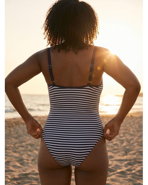 Aqva Swimwear Blue Stripes Macarella One-Piece Swimsuit