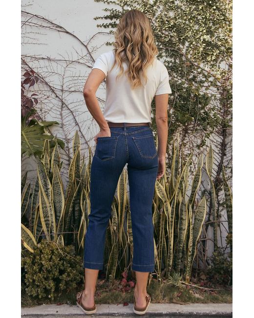Adrift Clothing Blue Adrift Denim Cropped Straight Leg Jeans