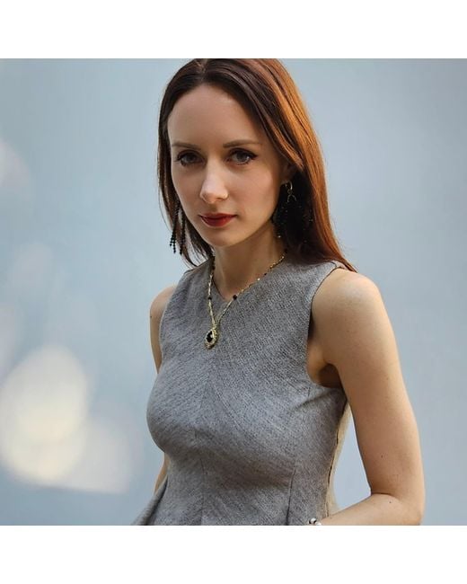 Farra Metallic Obsidian Gemstone Pendant Chain Necklace