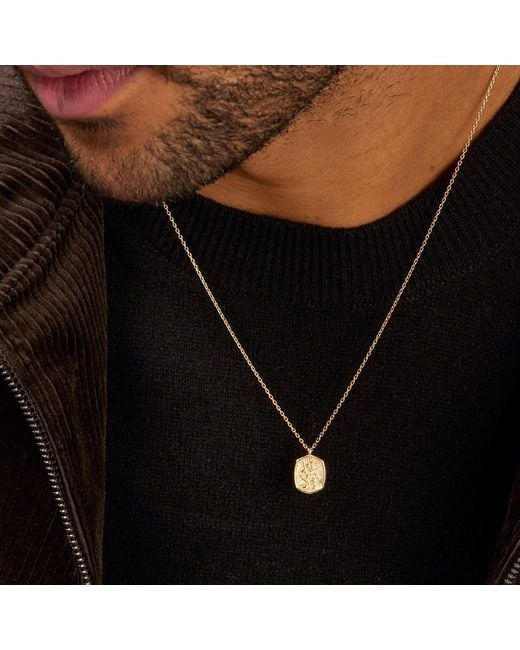 Dower & Hall Metallic Solid St. Christopher Tiny Talisman Necklace
