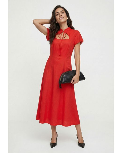 Lily and Lionel Red Primrose Midi Dress