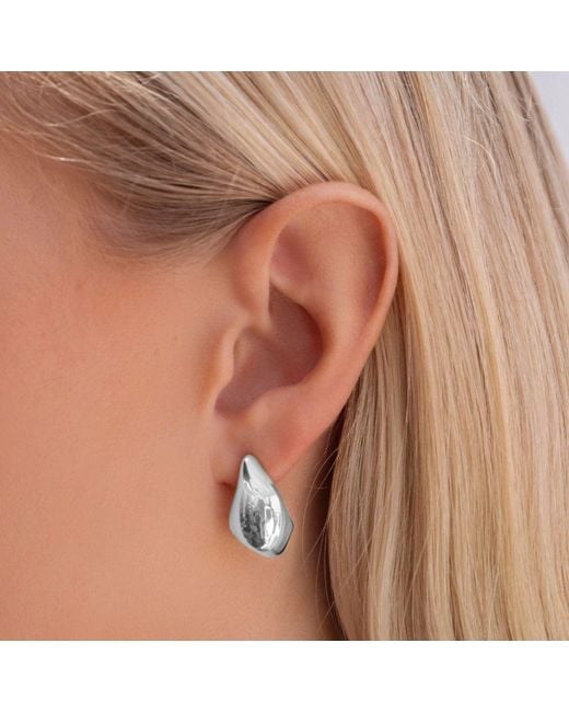 Nialaya White Drop Earrings