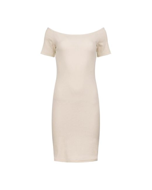 Conquista Natural Off-Shoulder Cotton Fitted Dress