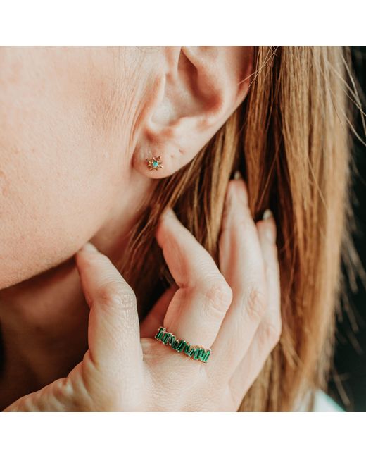 Claire Hill Designs Metallic Emerald Baguette Ring