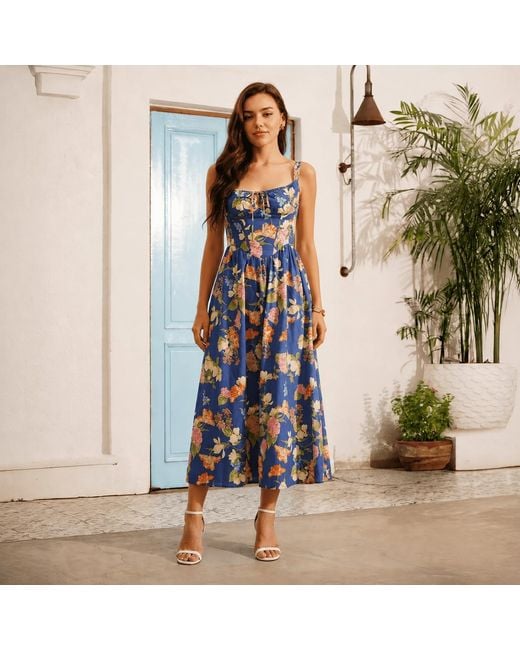 Yumi Kim Blue Evi Linen Dress