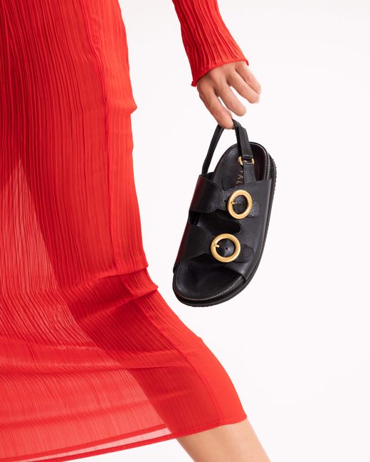 Mafalda Black Tie Buckle Chunky Sandals