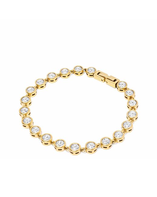 Nialaya Metallic Round Cz Link Bracelet