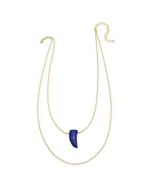 Heather Hawkins Jewelry Blue Little Gemstone Horn Drape Necklace