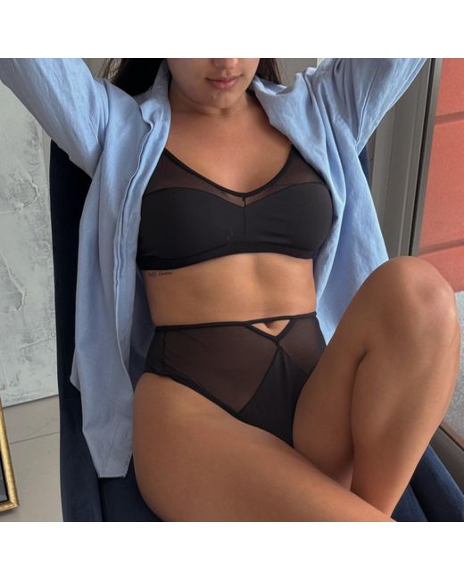 Zelf Intimates Black Stella High Waist Panty Recycled