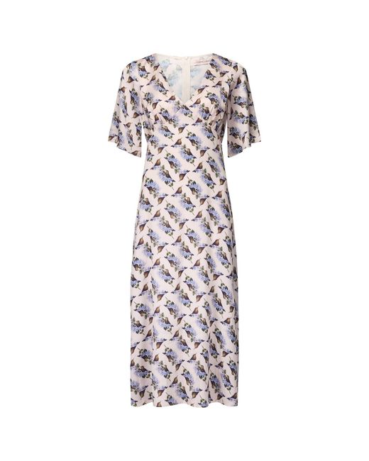Traffic People Blue Neutrals Hummingbird Cream And Print Blythe Midi Dress