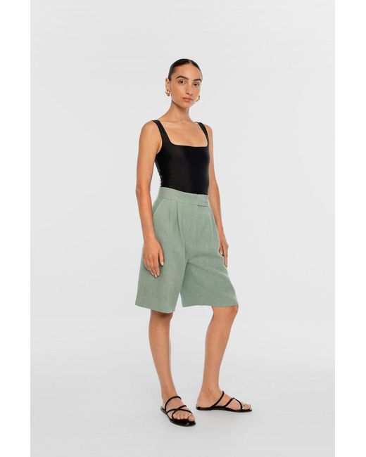 Dāl the Label Neutrals Linen Wide Suit Shorts Natural