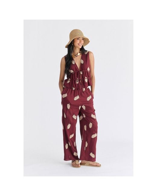 Paisie Leaf Embroidered Trousers