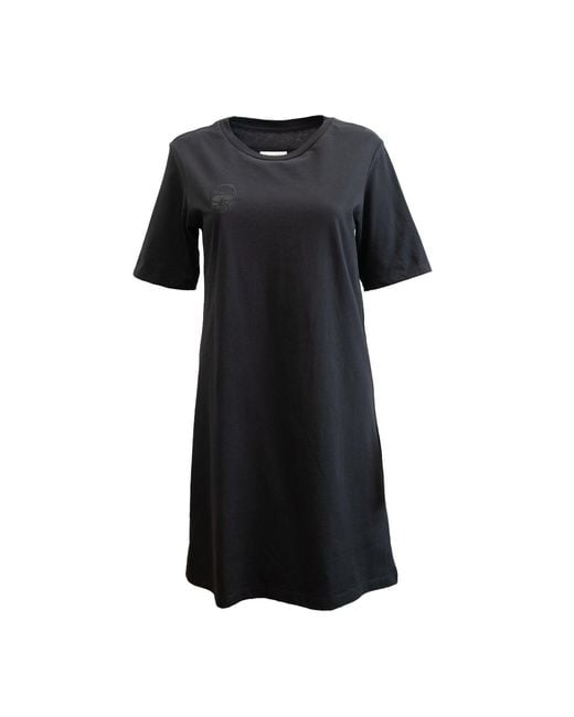 Galleriadele Black The Short-Sleeve Skull T-Shirt Dress