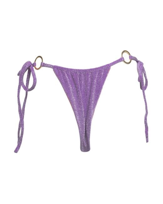 Patti Jane Swim Purple Cher's Sparkle Thong Disco Bikini Bottoms