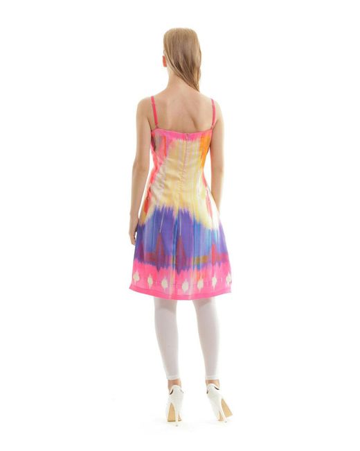 Conquista Pink Vivid Print Dress