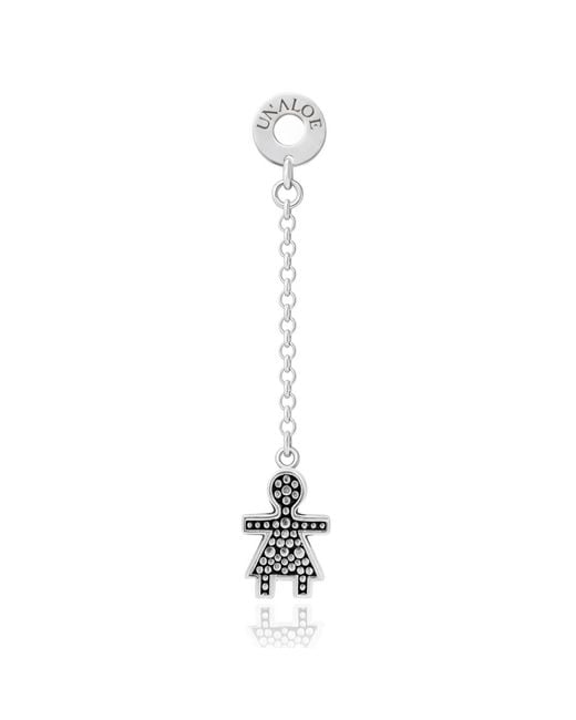 Unaloe Metallic Sterling Pavé Effect Stud And Chain Drop Earrings Statement Jewelry For