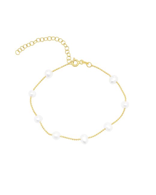 Spero London Metallic Satellite Natural Baroque Pearl Sterling Bracelet